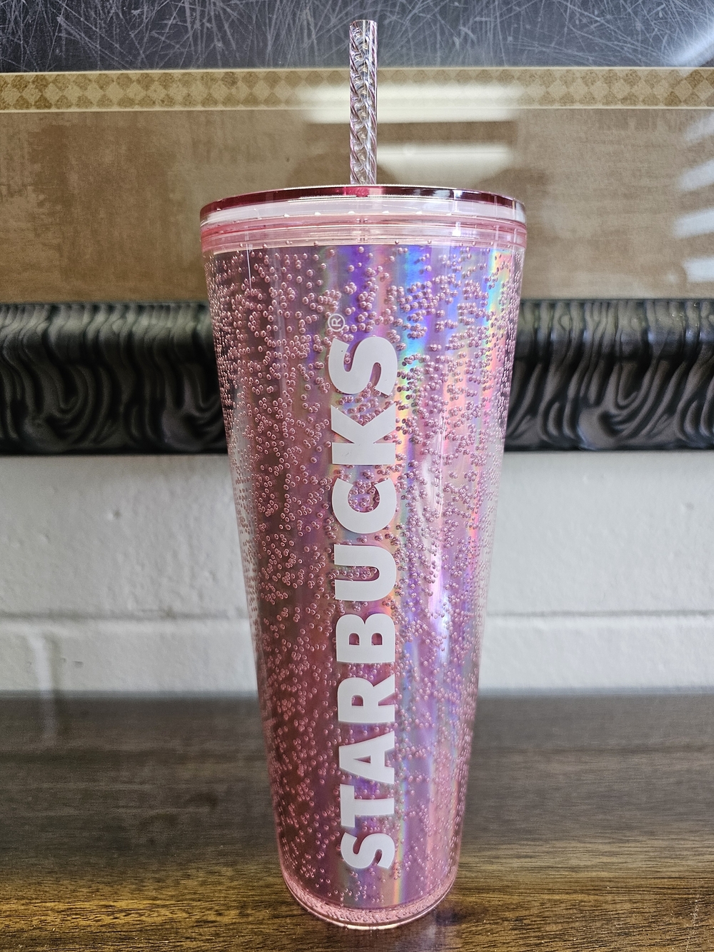 Starbucks Holographic Pink Bubble Venti Cold Cup Tumbler NEW
